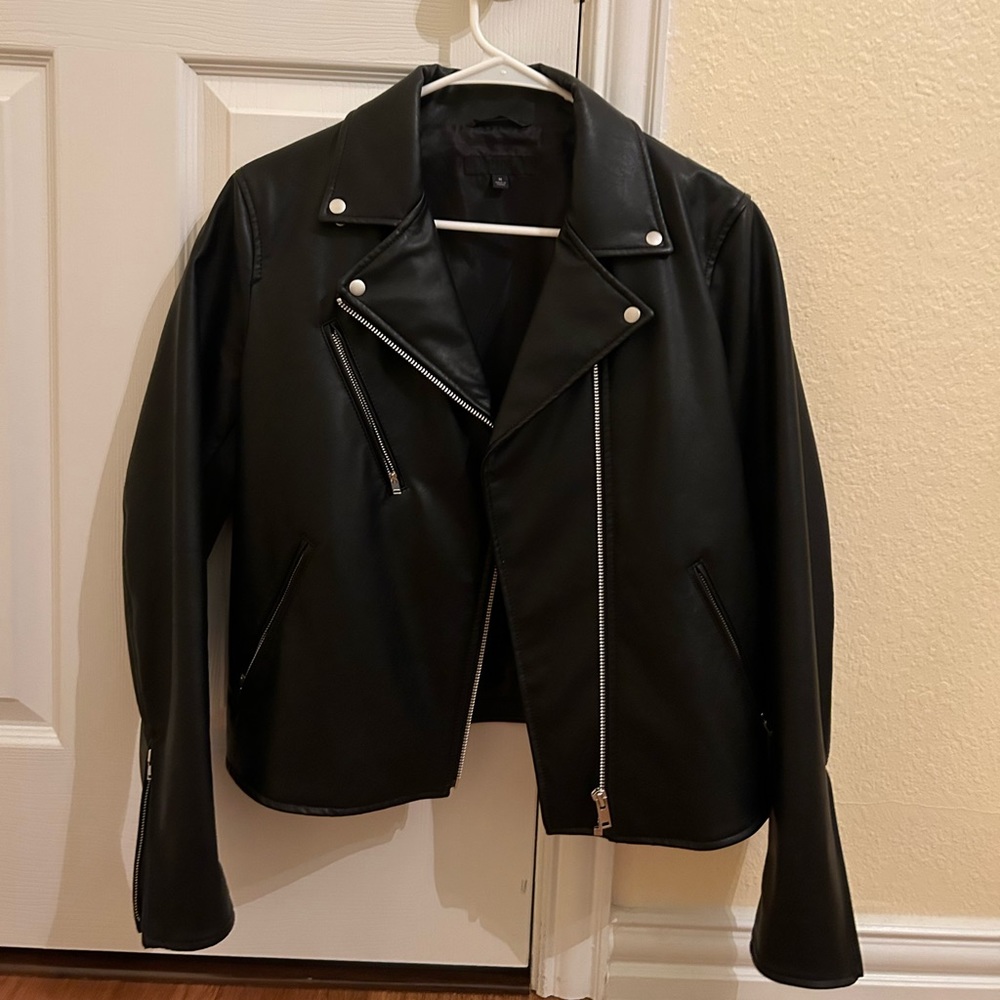 Uniqlo Black Biker Leather Jacket